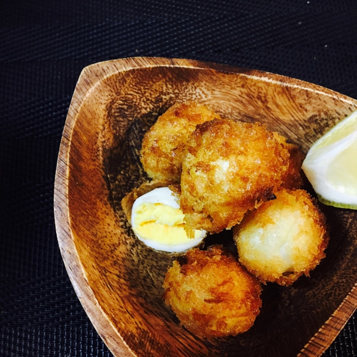 フライパンで☆うずら卵のパン粉揚げ